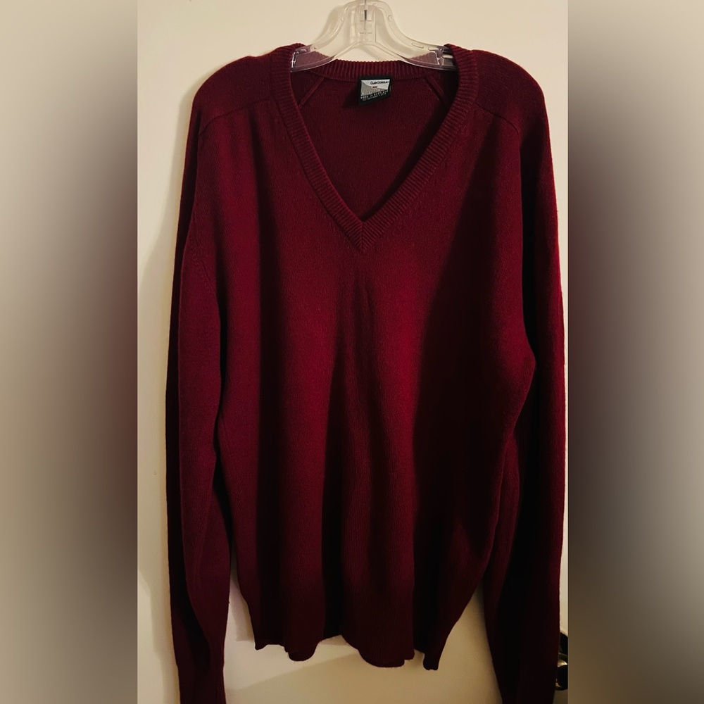 Clan Douglas Nordstrom Sweater Mens XL Burgundy 100% Cashmere Made In Scotland